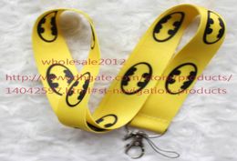 Nouveau Lot 10 pcslot dessin animé animation jaune Batman téléphone portable lanière porte-clés sangles charms9043518