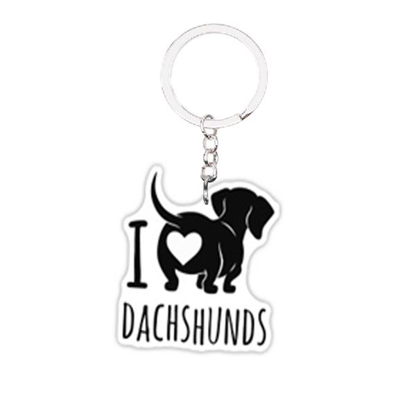 New Love Dckinds Acrylique Keychain mignon Pain de chien pas 3D PENDANTS PENDANTS FLAT Best Friends Gift Key Chain ACCESSOIRES HOMME