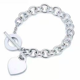 New Love coeur chaîne bracelets femme OT fermoirs T marque argent plaqué chaînes à maillons Saint Valentin amant cadeau créateur de mode bijoux charmant accessoire avec boîte