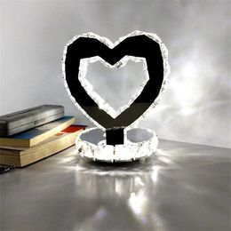 Nouveau amour coeur cristal lampe de Table chaud romantique chambre lampe de chevet nuit décoration de la maison éclairage mariage cadeaux d'anniversaire