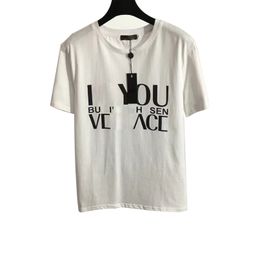 Nouvelle lettre d'amour T-shirt à manches courtes en coton imprimé blanc rouge noir m taille d'épaule largeur buste manche longueur manteau luxur ysletter shirtwomen fashionluxurys