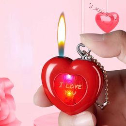 Nuevo colgante de amor, encendedor de llama abierta inflable, flash creativo con personalidad, encendedor de regalo para hombres y mujeres Y9V4
