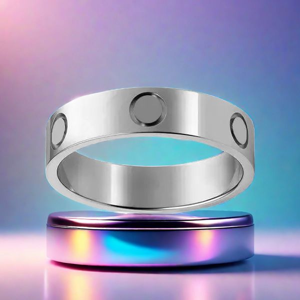 Nuevo anillo de amor, diseño de diseñador, anillo de acero de titanio chapado en oro de 18 quilates, anillo de compromiso, anillo de estilo moderno, joyería clásica, pareja masculina y femenina