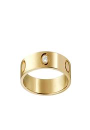 Nieuwe liefdesring Luxe sieraden Goudringen voor vrouwen titanium stalen legering Goldplated proces mode -accessoires vervagen nooit niet alle6543088