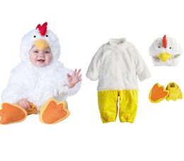 Nieuwe mooie dieren Halloween -outfit voor baby groeit baby jongens meisjes baby fancy jurk cosplay kostuum/roze monster/roze hond/wit chick3399691