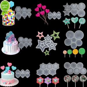 Nouvelles belles fleurs rondes Silicone sucette moule gelée et chocolat gâteau décoration moule cuisine cuisson accessoires époxy gomme