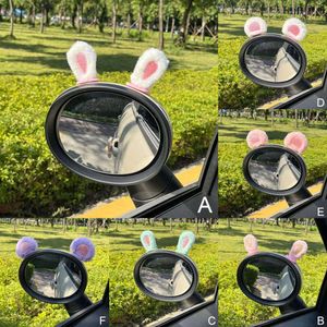Nouvelles oreilles de lapin en peluche pour rétroviseur, décor 3D amusant, oreilles de chat, autocollants en peluche, décoration de toit de voiture
