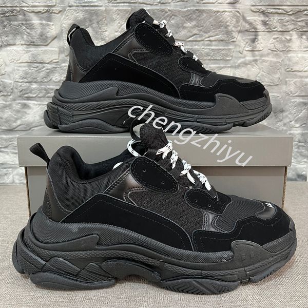 Usine Direct Paris Triple S Casual Papa Chaussures Hommes Femmes Piste Noir Blanc Gym Rouge Gris Plate-Forme Amoureux Baskets EUR 36-45