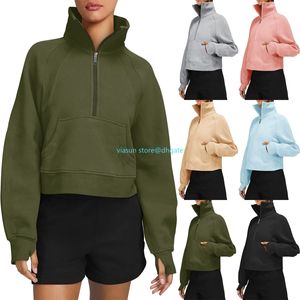 New LU Yoga Wear Perfect Oversized Otoño Invierno LL Suéter de felpa para mujer Deportes con capucha Cuello redondo Manga larga