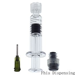 Nieuwe Luer Lock-spuit met 14G TIP HOOFD 1 ml (grijze zuiger) injector voor dikke CO2-oliecartridges tank Clear Color Sigaretten Atomizers