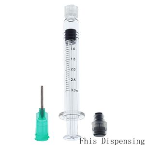 Nouvelle seringue Luer Lock avec tête de pointe 18G Injecteur de 3 ml (piston gris) pour cartouches d'huile épaisses Co2 Réservoir Clear Color Cigarettes Atomizers