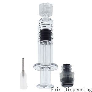 Nieuwe Luer Lock Spuit met 19G Tip Hoofd 1 ml (grijze zuiger) Injector voor dikke CO2-oliepatridges tank Clear Color Sigaretten Atomizers