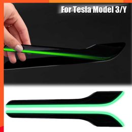 Nouveaux autocollants lumineux de protection de poignée de voiture poignée de porte autocollants de protection lumineux de nuit pour Tesla modèle 3/Y accessoires extérieurs de voiture
