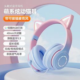 Nouveau casque sans fil de jeu lumineux casque Bluetooth de couleur dégradée