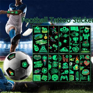 Nieuwe lichtgevende tattoo -stickers gezicht armlichaam tijdelijke waterdichte wereldbeker voetbaltattoo groothandel