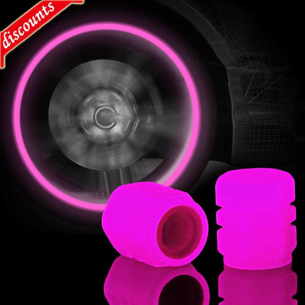 Nueva tapa de válvula de neumático luminosa para coche, motocicleta, cubo de rueda de bicicleta, cubierta de válvula brillante, decoración de neumáticos roja y rosa, accesorios para neumáticos de estilo automático