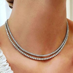 Nouveau luxe 4mm 5mm Hip Hop couleur argent gothique Tennis collier cou chaîne longue pour hommes hommes femmes bijoux Whole3459