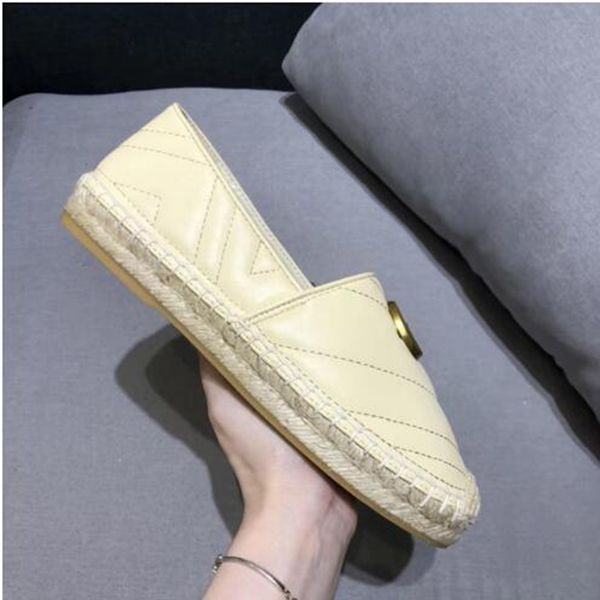 Nouvelle Marque De Luxe Design En Cuir De Chèvre Femme Espadrilles Classique Haute Qualité Slip On Mocassins Confortable Plat Pêcheur Chaussures MKJL00029