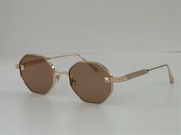 Nuevas gafas de sol de diseño de marca de lujo para mujer 122 forma ovalada hexagonal dama Mujer tonos trandy vintage moda metal mujer gafas de sol gafas de gama alta lente uv 400