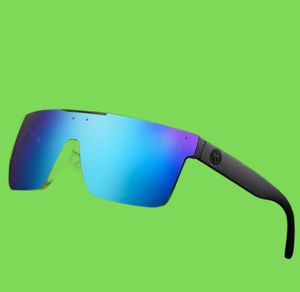 Nieuw luxemerk gespiegelde hittegolf gepolariseerde lens zonnebrillen mannen sport goggle uv400 bescherming met case HW037619706