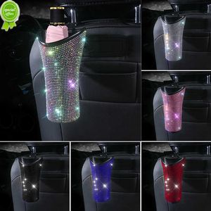 Nouveau luxe voiture porte-parapluie boîte de rangement organisateur baril voiture suspendus bouteilles d'eau support Bling voiture accessoires pour femme