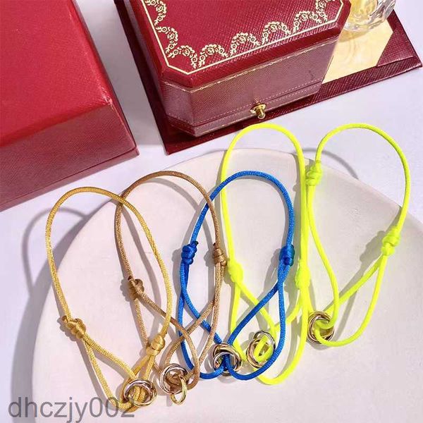 Nouveau Bracelet chaîne de luxe réglable, breloque à la mode pour Couple, trois anneaux d'amour, en acier titane, de styliste WPHH