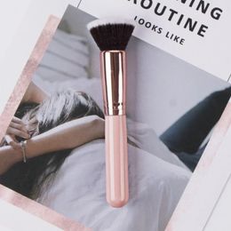 new Luxury Champagne Makeup Brushes Flat Top Foundation Brush Large Face Repair Contour for Liquid Cream PowderFlat Top Foundation Brush
