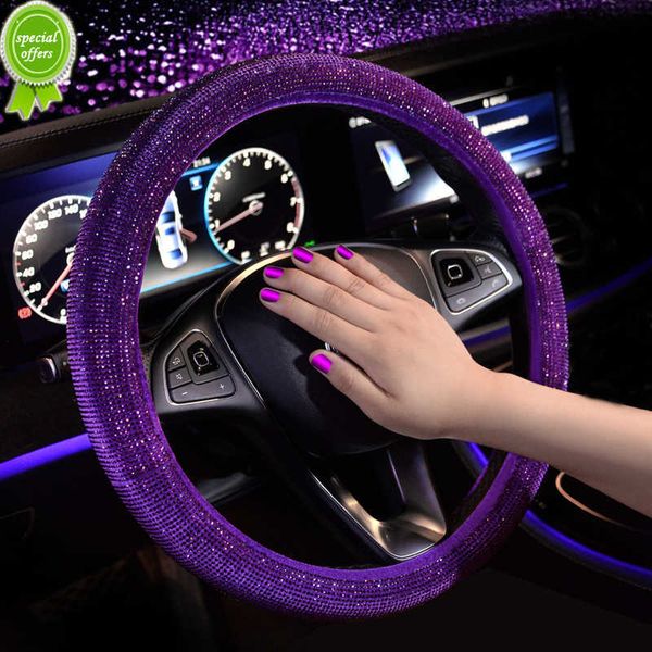 Nouveau luxe cristal violet rouge rose voiture volant couvre femmes filles Diamante strass voiture couvert volant accessoires