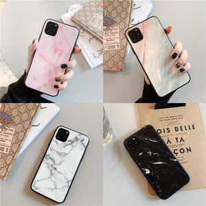 Nouveau design de luxe étuis de téléphone en verre de marbre pour iPhone 14 13 12 11 pro xs max xr X 8 7 6S 6 Plus mode coque en verre trempé couverture arrière