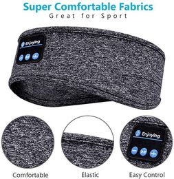 Nouveau créateur de luxe Bluetooth Sleepphones Sports Bandau de sport Masque pour les écouteurs de musique sans fil confortable et élastique doux pour dormeur latérale