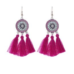 Boho Fashion Tassel Emaille Bloem Dangle Oorbellen Luxe Design Kroonluchter Oorbel Dames Bruiloft Bruids Sieraden 5 Kleuren voor Keuzes