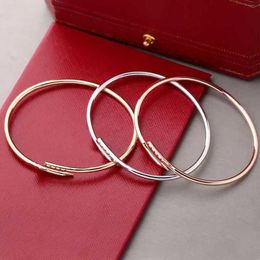 Nouveau bracelet de créateur de luxe Bracelet à ongles fin 3 mm mode bracelet unisexe bracelet couple bracelet bracelet en or titane en acier bijoux