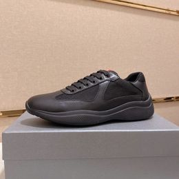 Novo designer de luxo casual corredor sapatos esportivos america cup baixo topo tênis sapatos masculino sola de borracha tecido couro patente atacado desconto treinador com caixa b25