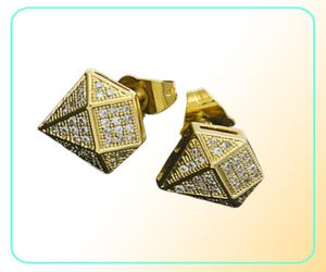 NOUVEAU BOUCRES MELLES MELLESSEMENTS MENSEMENTS 18K 18K Gold Gold Princesse coupé en diamant Boucles d'oreilles Hip Hop CZ Cumbic Zirconia FAS2522448