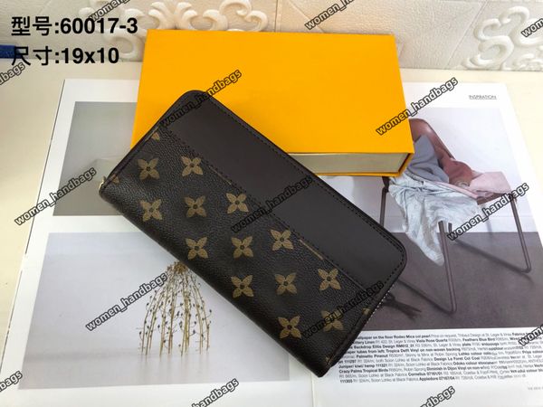 Nouveau concepteur de luxe en cuir PU femmes homme portefeuille en cuir véritable portefeuille unique portefeuilles à glissière dame dames long classique sac à main fleur avec boîte M60017 livraison gratuite