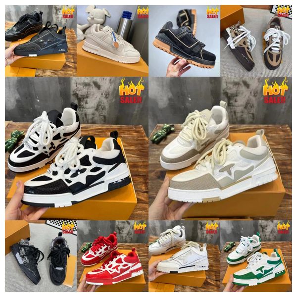 Nouveau designer de luxe Skate Sneaker Falf Trainer beige blanc marin noir rouge vert gris jaune marron marron multicolore en dentelle