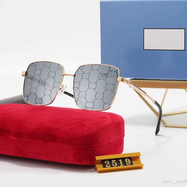 Neue Luxus-Designer-Sonnenbrille für Herren, quadratisch, Metall, Brillengestell, Spiegeldruck, Design, Showtyp, cooler Sommer, ovale Sonnenbrille für Damen und Herren, Modeaccessoires mit