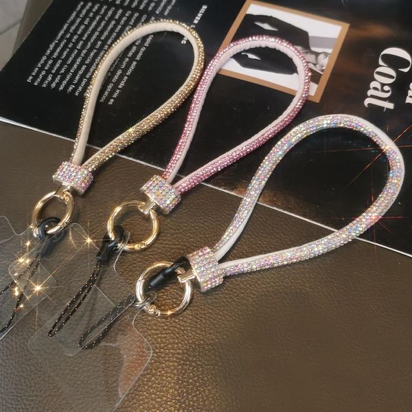 Nouveau téléphone mobile diamant de luxe Luxury Luxury Full Diamond Handheld Hanging Chain Clip Clip Phone Phone Lanyard