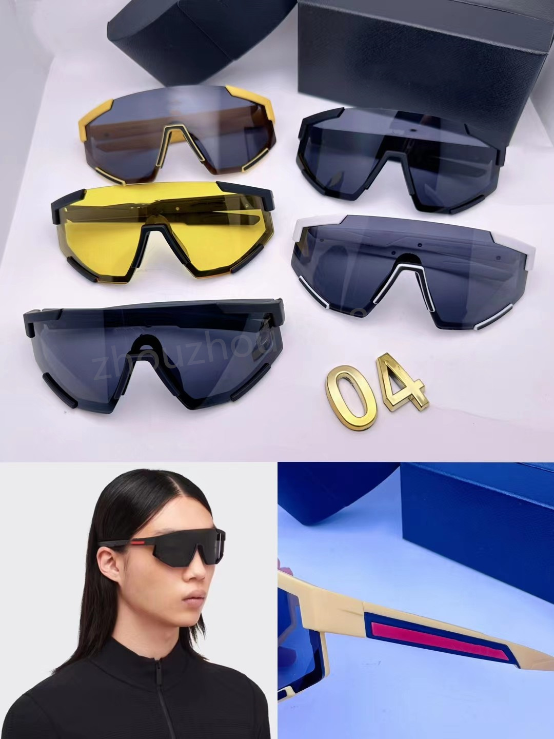 Nuovi occhiali da sole classici di moda di lusso lettera P WAIMEA R lo stesso modello di protezione solare protezione UV designer di alta qualità per stelle di lusso da donna da uomo 04