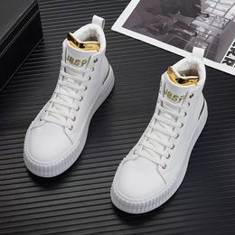 Nuevos zapatos de bordado para hombres de diseño de moda plataforma blanca de alto plano causal mocasins hip hop punk rock sneakers dqmmv