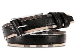 Novo cinto de couro genuíno de luxo para homens e mulheres moda pino fivela xadrez cinto de alta qualidade couro designer belts58571581412874