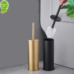 Nieuwe Luxe Goud Zwart Aluminium Toiletborstelhouder Set Badkamer Borstel Huishoudelijke Vloer Schoonmaken Badkamer Accessoires