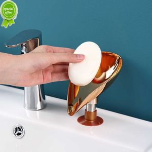 New Luxury Golden Leaf Shape Soap Box Drain Soap Holder Box Nordic Style Bathroom Accessories Toilet Laundry Soap Box Tray Gadgets