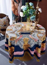 Nieuwe luxe jacquard ronde tafelkleed met kwastje bruiloft decoratie keuken feest koffie kamer bureau doek eettafel cover