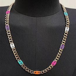 Nueva joyería de lujo, collar cubano con letra C esmaltada colorida, accesorios de Hip Hop, pulsera personalizada