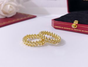 Nouveaux bijoux de luxe femmes bague en or rivet avec des anneaux de diamant pour couple Gear Designer style punk en acier inoxydable argent fashio3516308