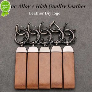 Nouvelle lanière en cuir de luxe Keychain en alliage zinc Buckle Motorcycle clés du porte-anne