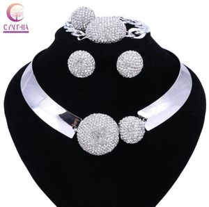 Nieuwe luxe maxi dames bijoux sieraden kristal statement legering kegels kraag choker slabbetje hangers sieraden set ketting ring6278656
