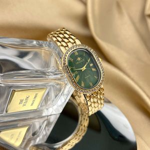Nieuw luxe herenhorloge met ovale precisiediamanten en dameskwartshorloge