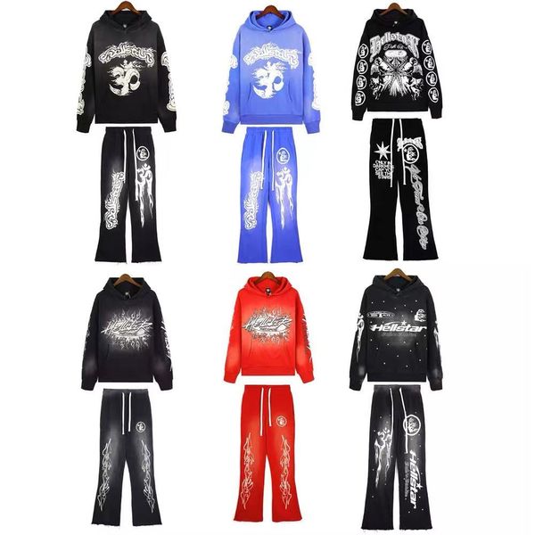 Nouveau sweat à capuche de luxe pour hommes Hellstar Survêtement Designer Hellstar Sweatsuit pour hommes Femmes Joggeurs Hell Star Coton Hoody Joggers Sweatsuit Hip Hop Fashion Tops XXX